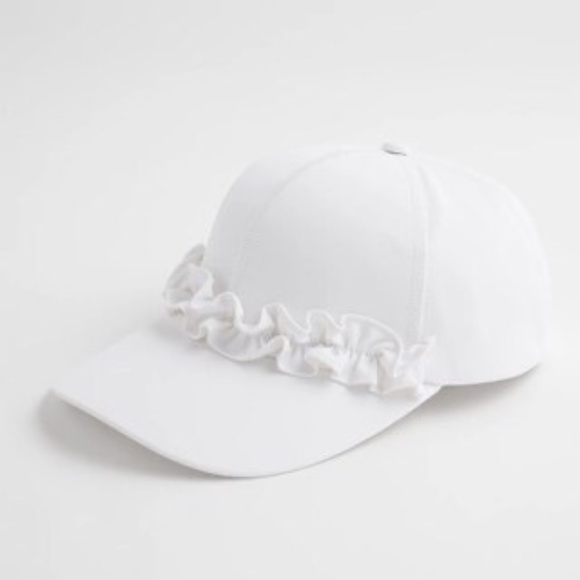 Chico's Accessories - Chico's Neema UPF Ruffle Baseball  White Cap